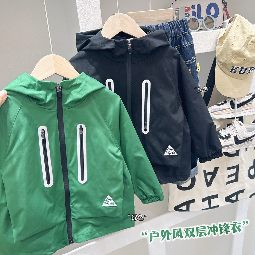 常规春秋连帽男童连帽夹普通外套