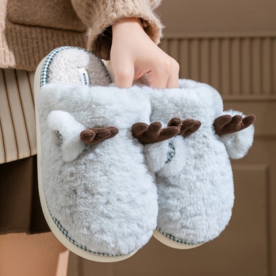 迪盛包头棉拖鞋女冬居家室内防滑