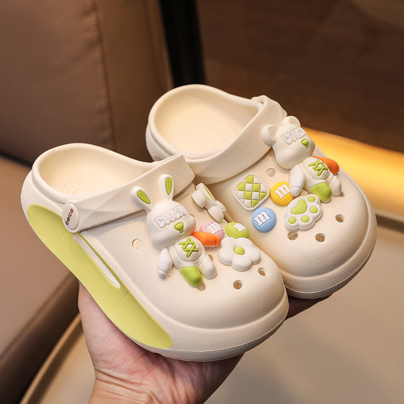 2026夏季卡通儿童洞洞鞋女童中小童外穿沙滩鞋男童可爱包头凉拖鞋