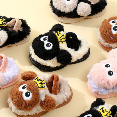 2025新款宝宝毛绒儿童秋冬棉拖鞋