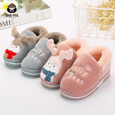 儿童棉拖鞋小孩冬季毛毛保暖卡通