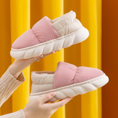 棉拖鞋外穿加厚包跟家用防滑防水