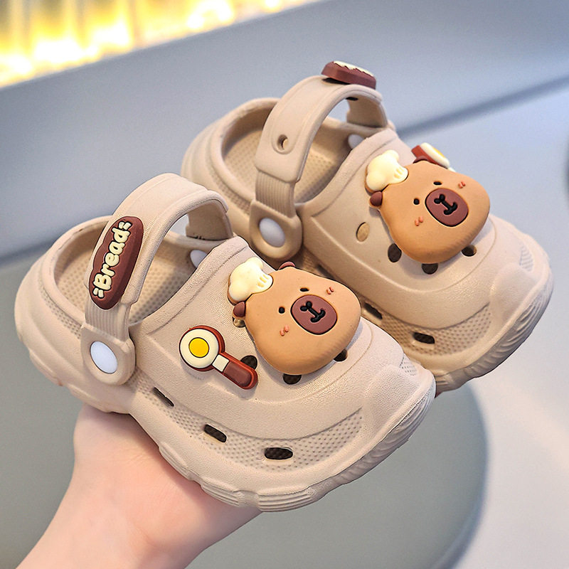 卡皮巴拉儿童凉拖鞋男童夏EVA宝宝室内外软底防滑卡通女童洞洞鞋