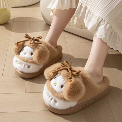 棉拖鞋女款冬季可爱秋冬厚底防滑