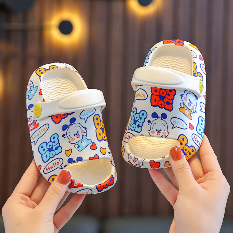 巴布豆夏季拖鞋宝宝男孩软洞洞鞋