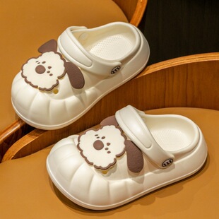 儿童洞洞鞋夏季新款可爱卡通小狗男童防滑洗澡家居沙滩凉鞋凉拖鞋