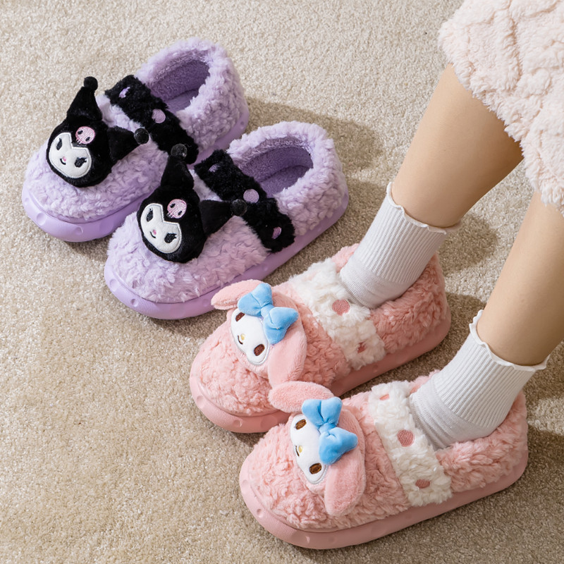 卡通小孩中大童包跟棉鞋大耳狗三丽鸥儿童棉拖鞋防滑宝宝女童冬季