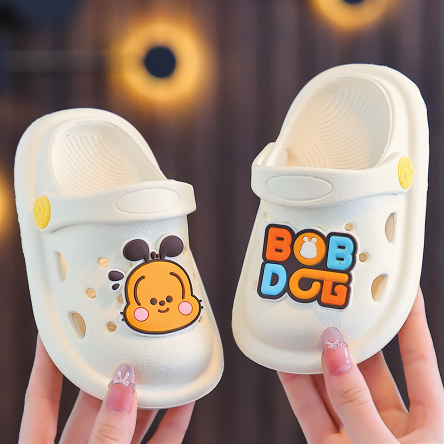 巴布豆儿童洞洞鞋男宝宝夏季可爱软底凉拖鞋室内家用防滑沙滩玩水