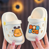 室内家用防滑沙滩玩水 可爱软底凉拖鞋 巴布豆儿童洞洞鞋 男宝宝夏季