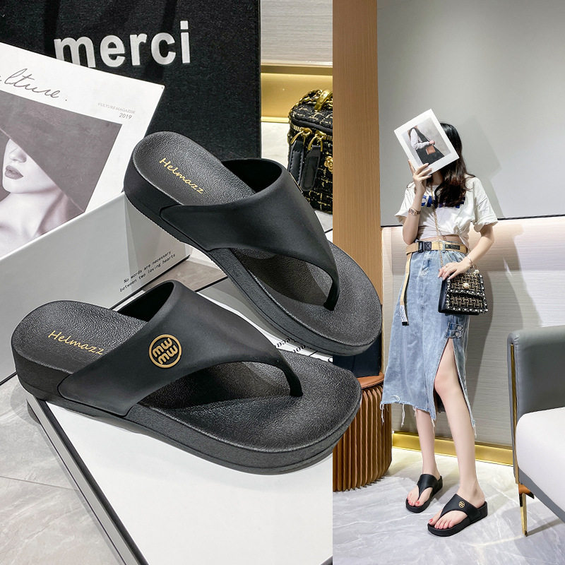 人字拖鞋女夏季新款时尚中跟沙滩时尚休闲潮流室内外防滑百搭厚底,女鞋,人字拖,淘宝优惠券,粉丝福利购,淘宝优惠卷