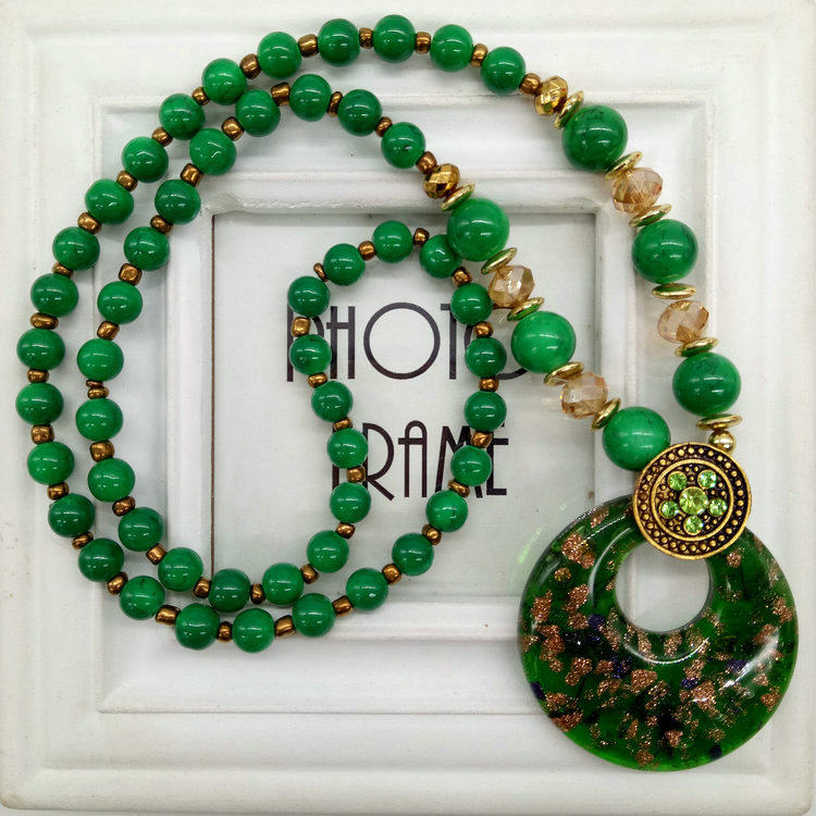 波西米亚民族风复古长款琉璃毛衣链项链女装饰棉麻挂件配饰饰品