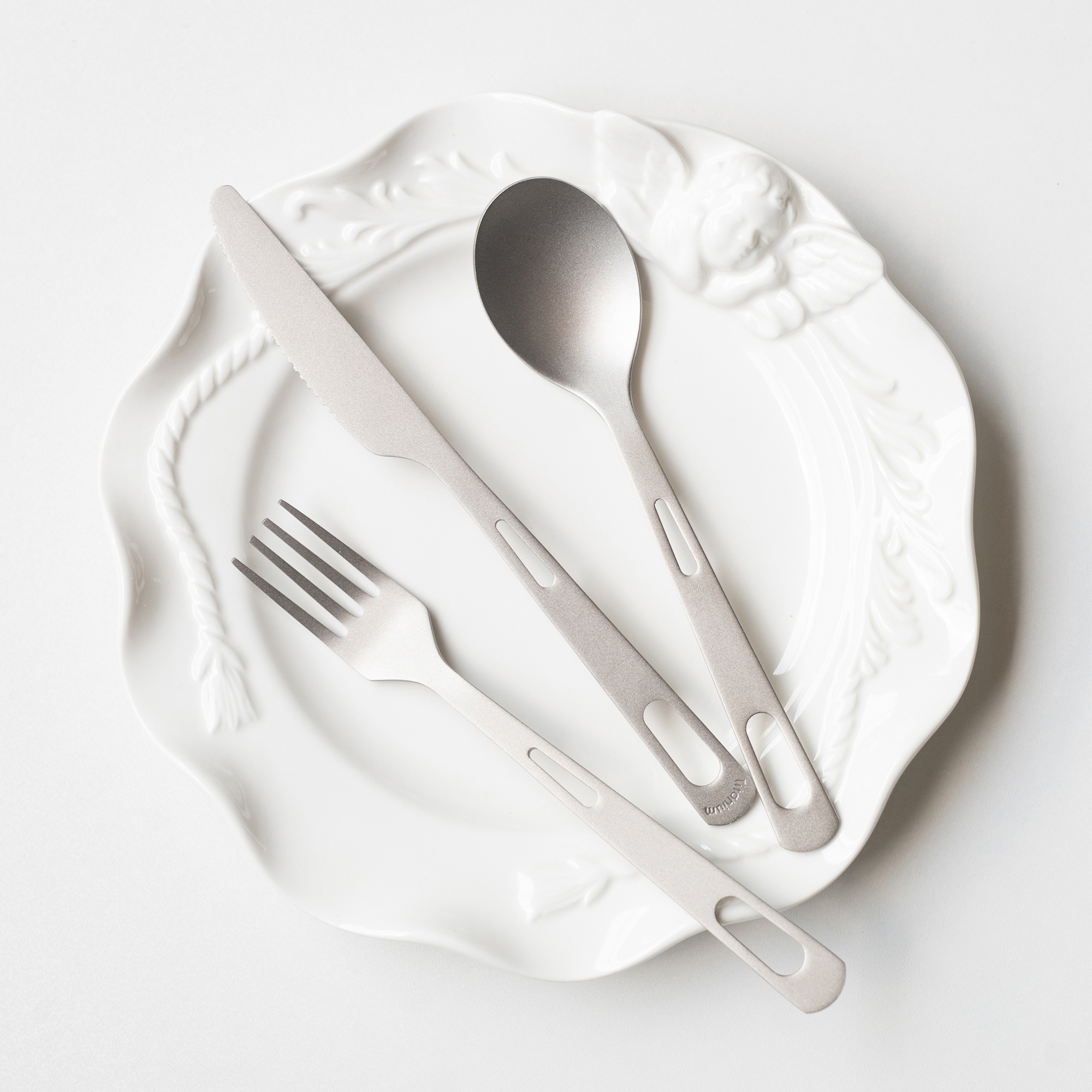 半村 纯钛户外露营刀叉勺 姹寂风超轻西餐勺子叉子质感野营钛水杯