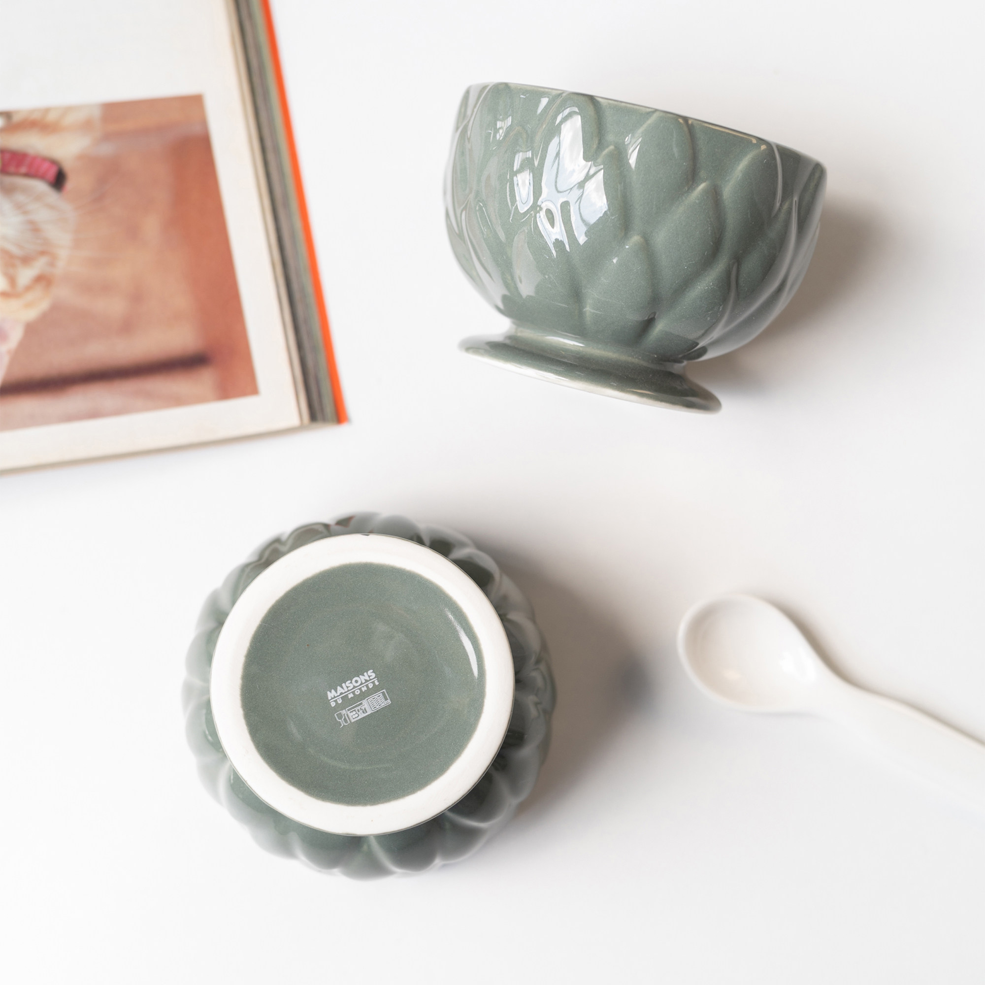 半村 北欧设计重工复古莲花甜品碗咖啡杯 仿古陶瓷釉下彩冰淇淋碗,餐饮具,碗,淘宝优惠券,粉丝福利购,淘宝优惠卷