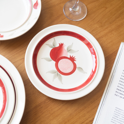 半村 石榴系列 陶瓷汤盘沙拉平盘甜品盘 brunch盘 深盘 碗 炒菜盘