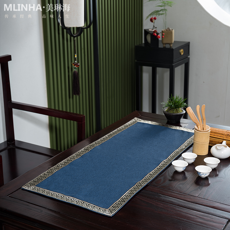 美琳海茶席巾棉麻纯色新中式禅意