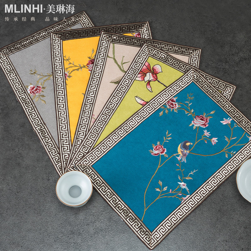 新中式餐垫隔热垫茶杯垫棉麻布艺酒店餐厅隔热防烫桌垫碗垫餐具垫,居家布艺,餐垫,淘宝优惠券,粉丝福利购,淘宝优惠卷