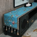 新中式 柜中国风长条桌旗桌垫 电视柜台布盖布防尘罩茶几桌布餐桌鞋