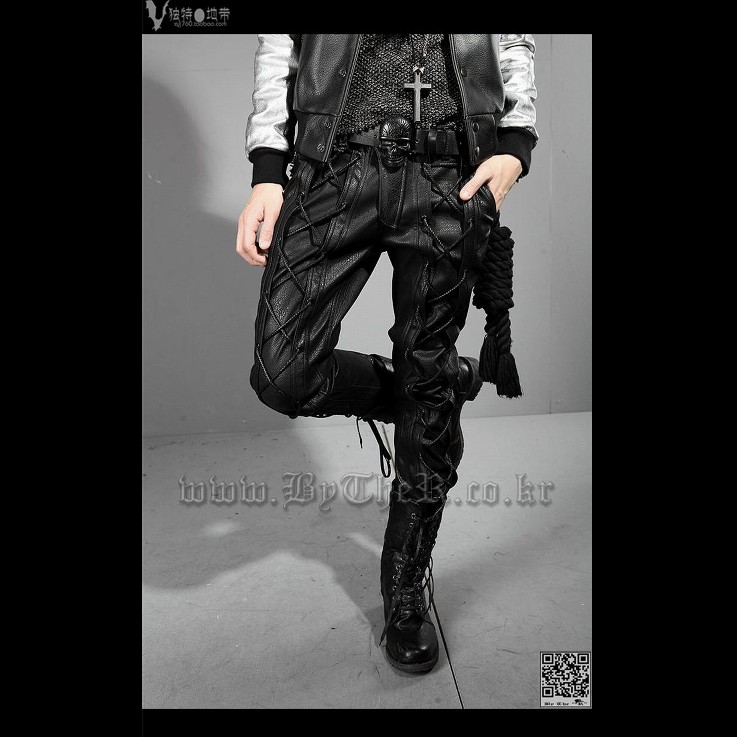 Pantalon cuir homme serré pour jeunesse - Ref 1491286 Image 1