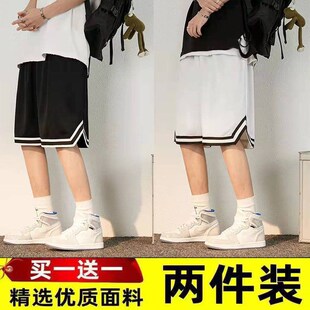 大码 潮流宽松纯色百搭休闲运动五分裤 薄款 美式 子 短裤 篮球裤 男夏季