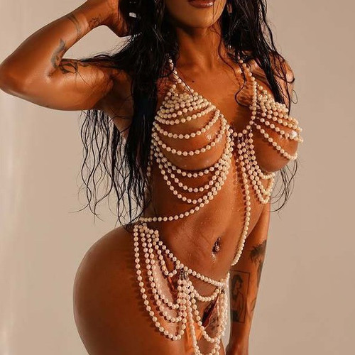 MONSTER 好好看身体链 body chain 珍珠文胸装饰 比基尼饰品