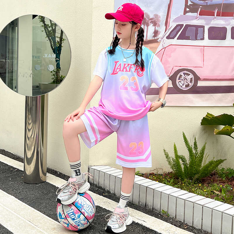 女童夏装定制训练篮球服套装