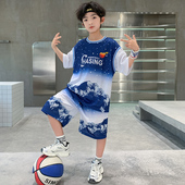 男童新款 篮球服学生训练服儿童速干运动球衣学生定制班级编号班服