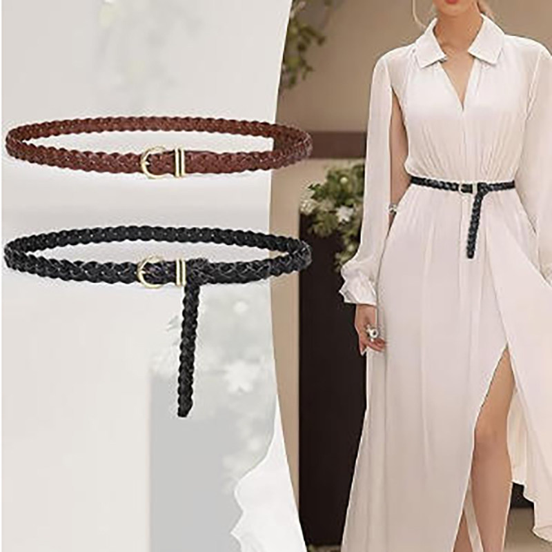 麻花编织腰带女细装饰裙子裤带百搭连衣裙免打孔耐用编织皮带女