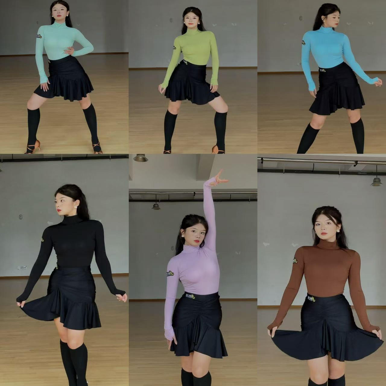 拉丁舞服成人女秋冬单上衣练功服