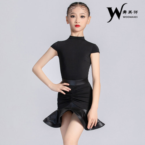 WMS拉丁练功服短袖鱼骨裙分体