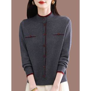 小香风短款毛衣女2025秋冬新款假两件漂亮羊毛衫半高领针织打底衫