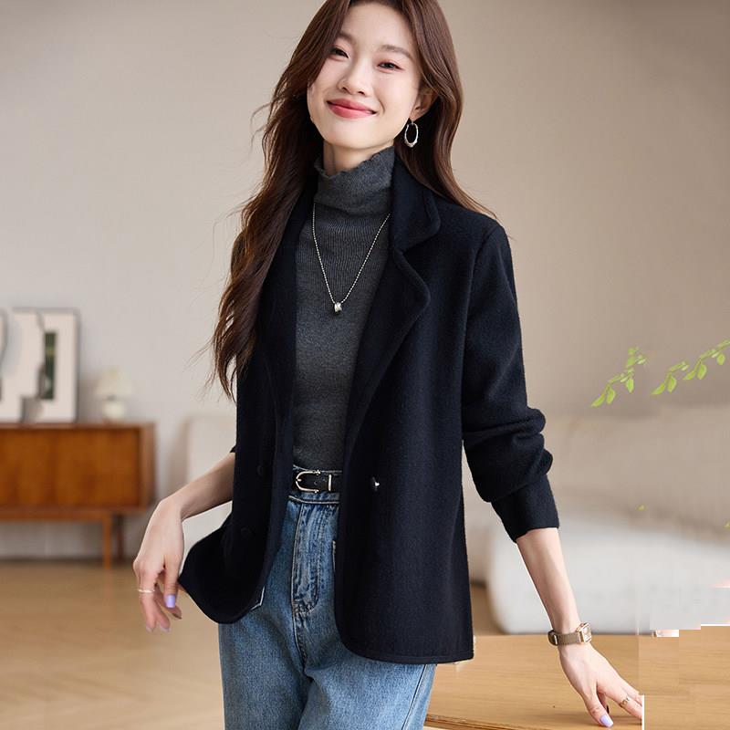 毛呢外套女春秋款2025年新款今年流行爆款高级感针织开 衫气质上
