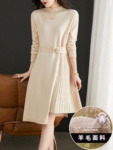 加厚配大衣的内搭毛衣裙女秋冬季2025年新款高级感爆款针织连衣裙