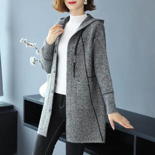 高端妈妈款 宽松大码 羊毛呢子外套 大衣女2025秋冬新款 连帽羊绒中款