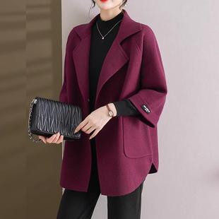 中年妈妈毛呢外套女中长款春秋2025新款春装时尚大码胖mm羊绒大衣