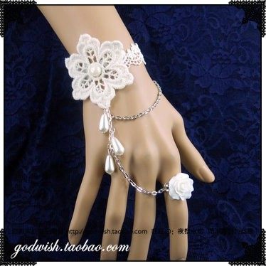 精灵日韩风花朵流苏戒指蕾丝手链