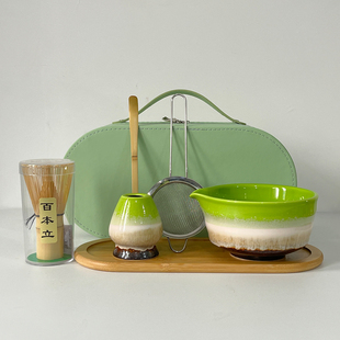 日式抹茶碗便携套装窑变点茶工具陶瓷茶筅立打抹茶粉百本立
