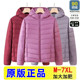 外套中年妈妈款 超轻薄羽绒服女连帽加肥加大码 200斤胖mm秋冬短款