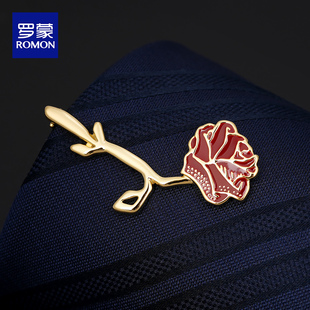 个性领带夹高档男士玫瑰花商务轻奢定制结婚新郎正装别针礼盒装