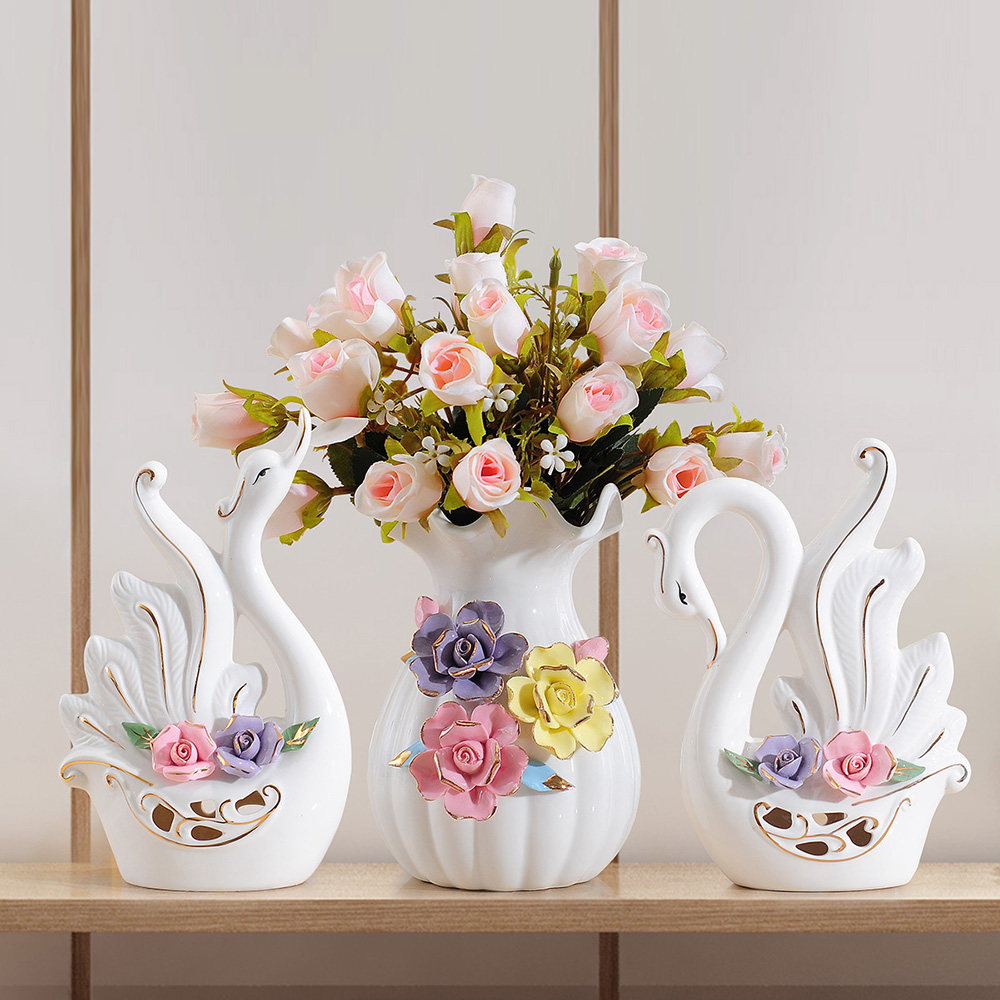 天鹅花瓶陶瓷装饰品家居客厅酒柜电视柜创意乔迁结婚礼物新居房间,家居饰品,花瓶,淘宝优惠券,粉丝福利购,淘宝优惠卷