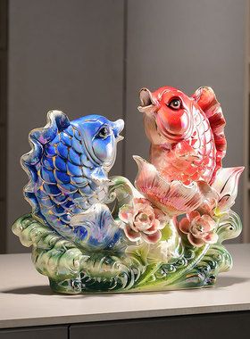 轻奢锦鲤鱼装饰摆件乔迁礼物