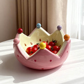 高颜值水果叉果盘套装 家用客厅摆件可爱甜品沙拉碗果叉果签收纳盘