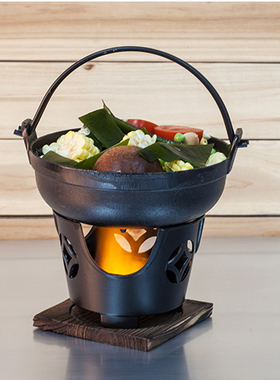 日韩式小火锅酒精炉汤锅搭配铁炉平底锅18厘米现货煲粥锅