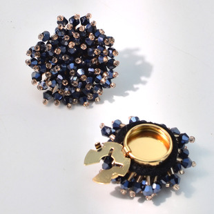 Button Cover 2pcs 衬衫扣手工米珠水晶胸针扣袖扣乌龟扣套扣夹扣