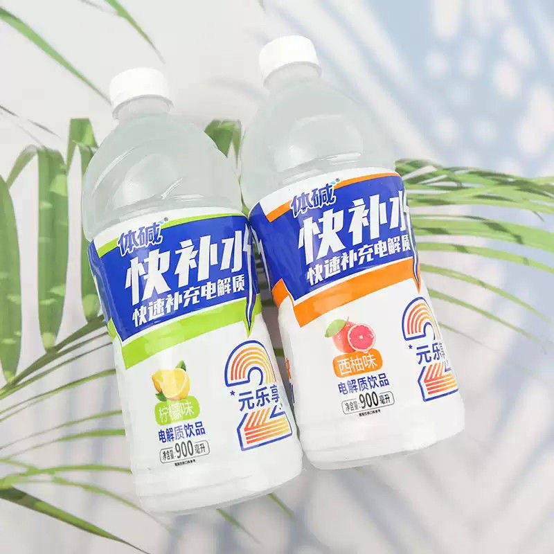 体碱补水电解质饮品白桃味西柚味0蔗糖0脂肪电解质水大瓶900ml/瓶