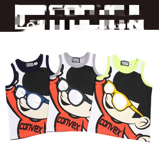 日本潮牌CONVEX 全棉舒适「戴墨镜的公仔」夏日背心，好看好穿！
