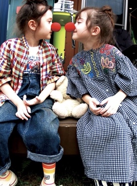 22春夏DD精工手工绣花公主连衣裙白色黑白格子素雅开扣长裙