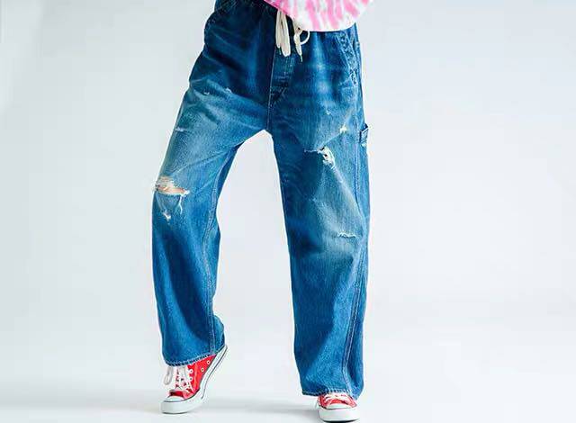 精工直筒牛仔裤长裤常规