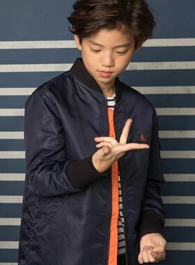 韩国加长款棒球服夹棉外套棉衣中大童120.130