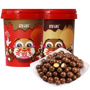 百诺麦丽素桶装100g麦粒酥脆纯可可脂罐装牛奶黑巧克力豆儿童零食