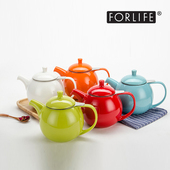 美国FORLIFE 进口不锈钢滤网过滤器陶瓷壶茶具耐高温泡茶壶710ml